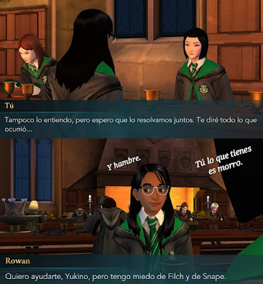 Hogwarts Mystery fotonovela rowan y prota