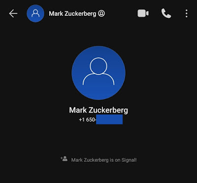 Mark Zuckerberg uses Signal, and his phone number was leaked as a result of the Facebook data breach.