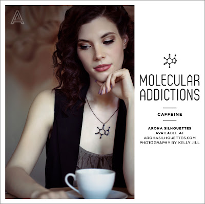 Aroha Silhouettes Molecular Addictions Coffee Addicted To Coffee Caffeine Necklace Jewelry Jewellery Nubby Twiglet