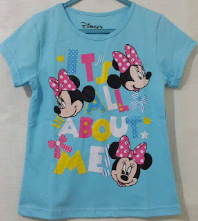 Baju Anak Karakter Mini Mouse Biru Size 1 - 6 Tahun