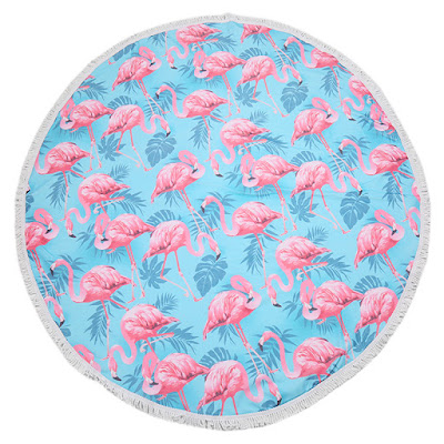 Roundie Flamingo blue - rond strandlaken