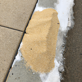 Sand on the sidewalk ice instead of salt is a good alternative