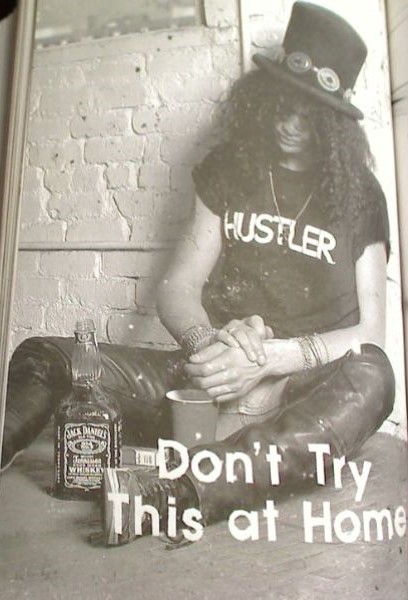 Slash wearing an HUSTLER t-shirt. #PMRC PunkMetalRap.com