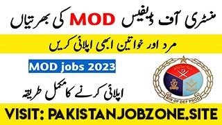 Ministry of Defence Jobs 2023 - Online Form at Careers.mlc.gov.pk_