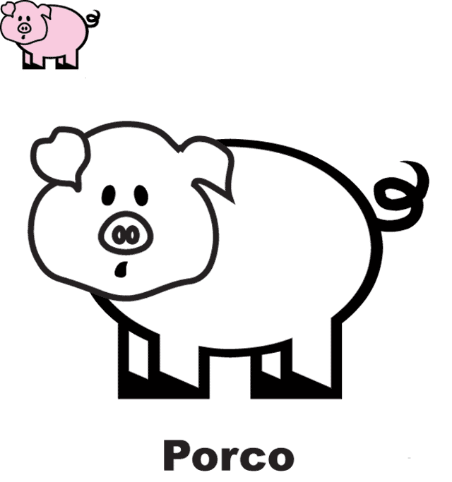 Desenhos para Pintar Desenho de Porco para Colorir