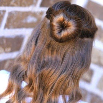 The heart bun hairstyle for the valentine’s day