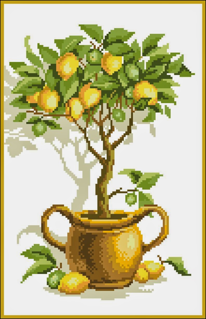 Lemon Tree - Counted cross stitch patterns and charts