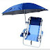 Clamp on umbrella for beach chair