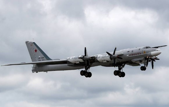2 Russian Tu-95MS Bombers Flying in the Norwegian Sea