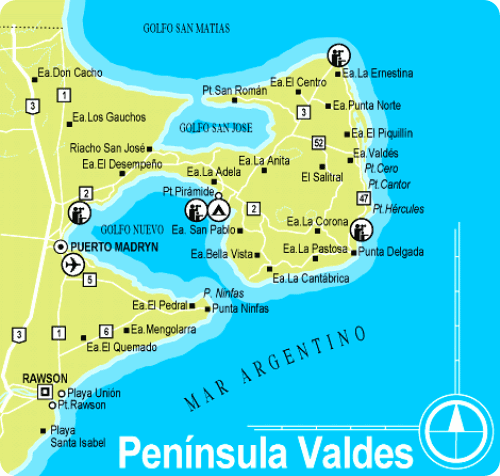 puerto piramides mapa