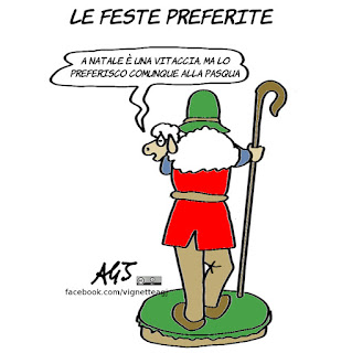 agnelli, presepe, natale, pasqua, umorismo, vignetta