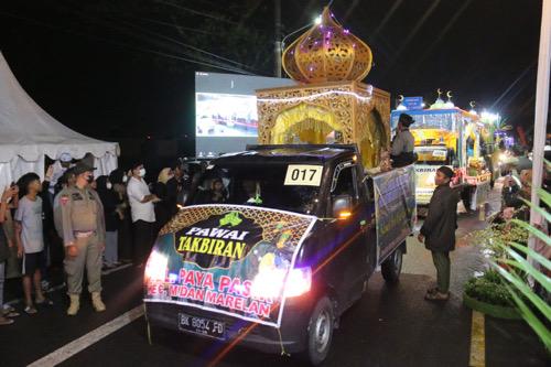 Malam Takbiran di Medan Diwarnai dengan Pawai Kenderaan Hias