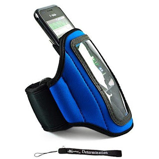 Blue Neoprene Adjustable Velcro Sportband / Workout Armband for Samsung Galaxy S Fascinate