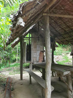 Bamboo huts on the jungle trek