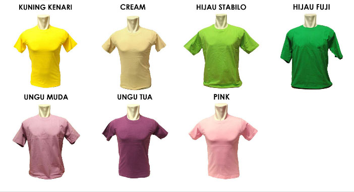 Jual Kaos Couple Keluarga Contoh Warna Kaos Polos 