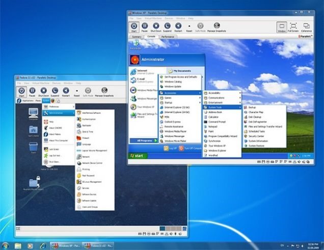 windows XP virtual machine