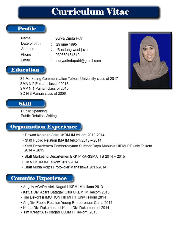 Contoh Curriculum Vitae Untuk Narasumber - Simak Gambar 