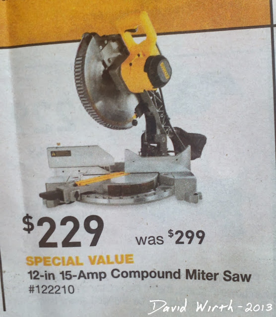 dewalt miter saw, 12", 15 amp, bevel