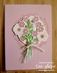 scissorspapercard, Stampin' Up!, CASEing The Catty, Challenge, Beautiful Bouquet Bundle, Stitched Shapes Dies, Wedding Card 