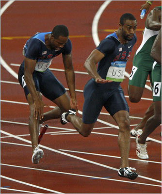 Tyson Gay drops the baton