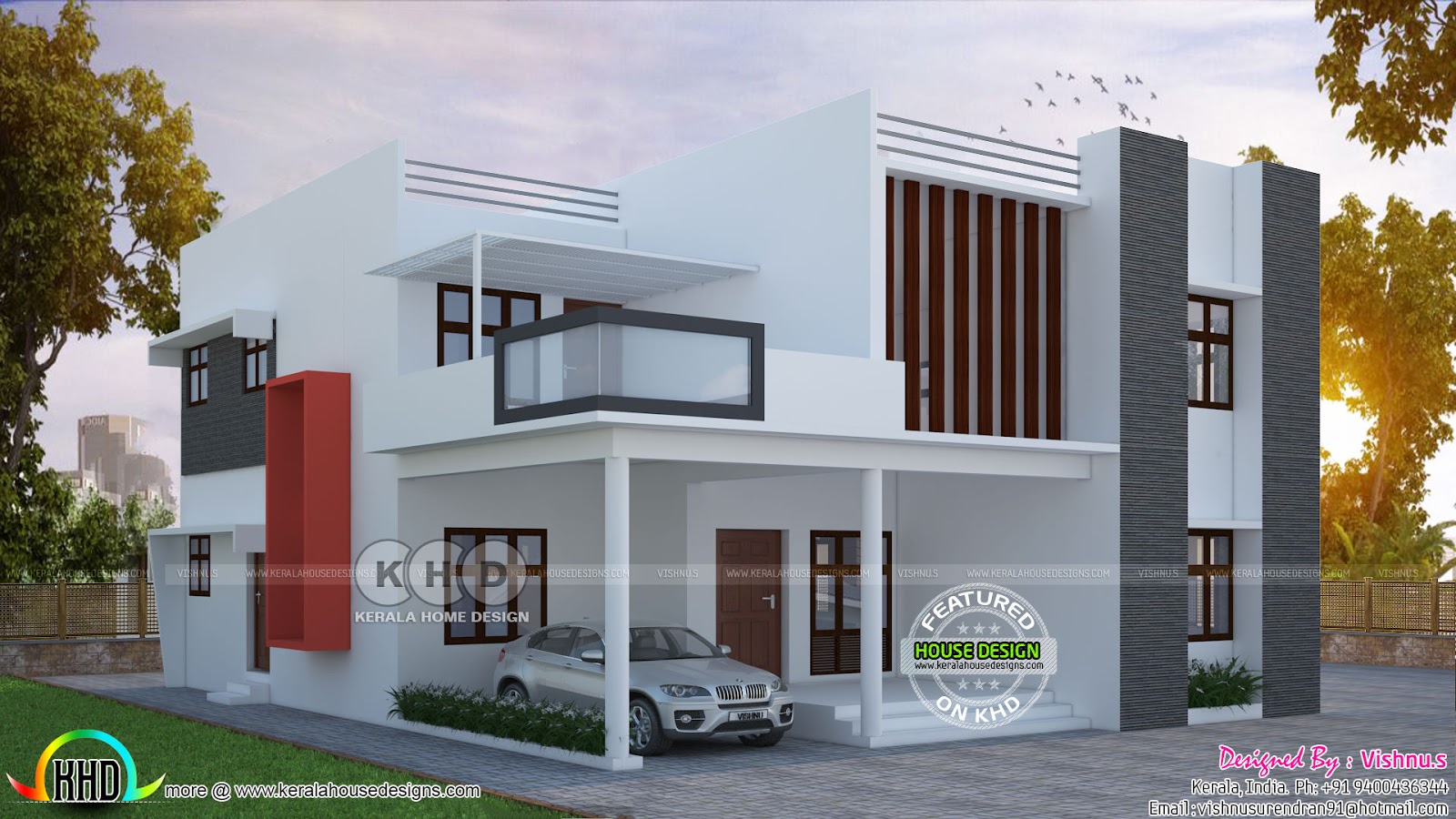 2100 sq ft double storied modern house Kerala home 