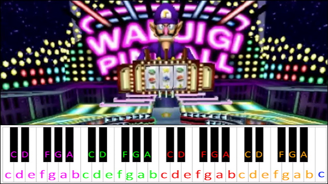Waluigi Pinball / Wario Stadium Piano / Keyboard Easy Letter Notes for Beginners