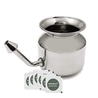 IndoSurgicals Stainless Steel Premium Quality Ayurvedic Jala Neti Pot for Sinus Congestion