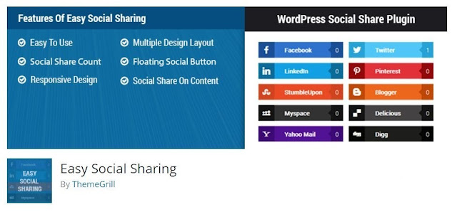 Easy Social Share plugins by wordpress