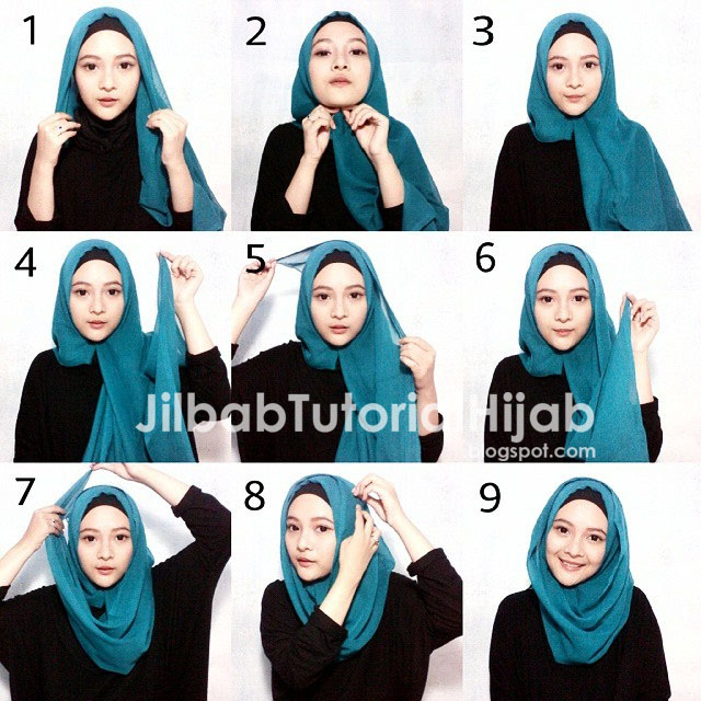 tutorial hijab segi empat terbaru untuk kuliah dan sederhana 2016