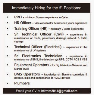 Qatar Urgent Job Vacancies