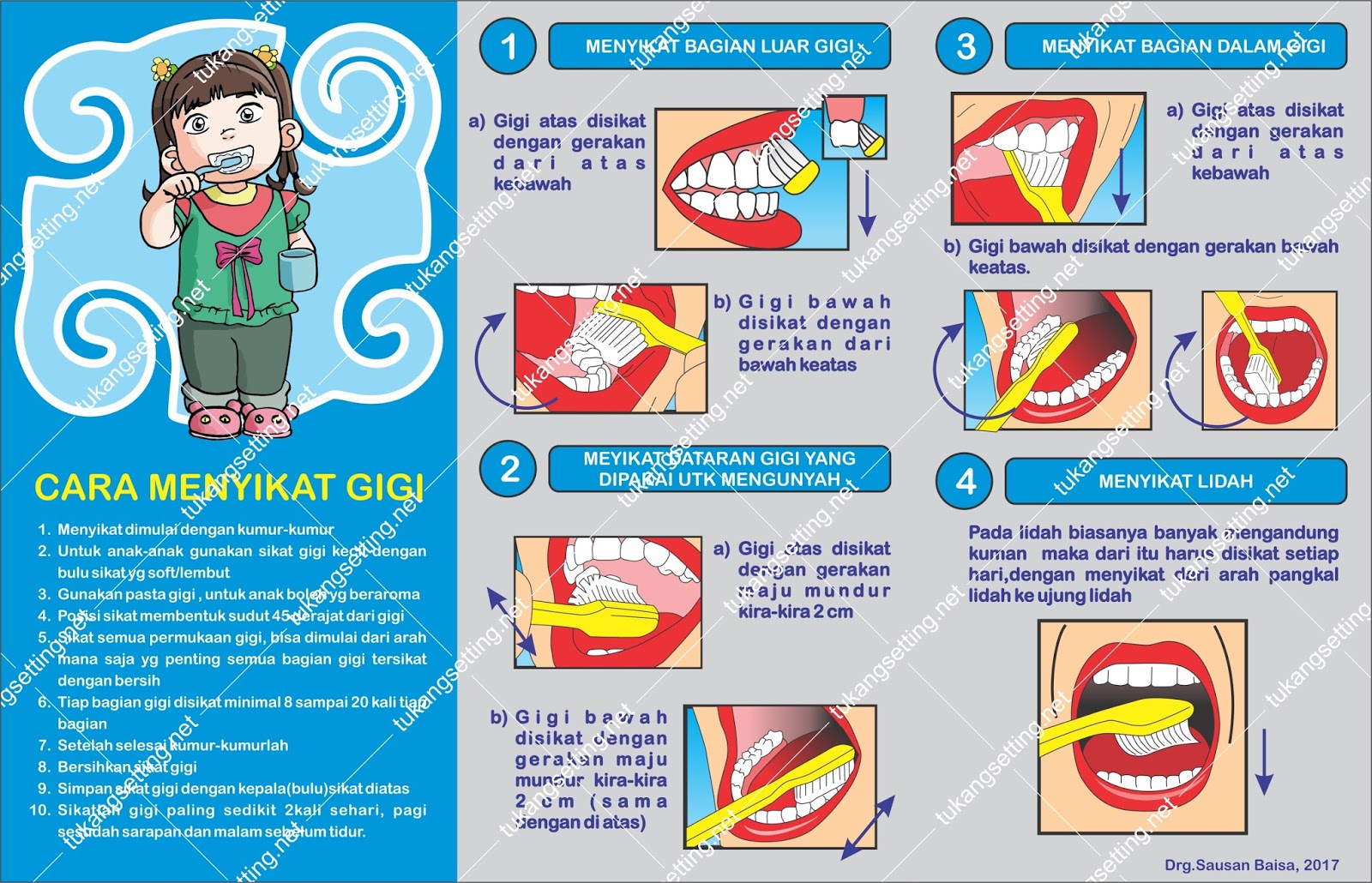 Brosur Cara Menggosok Gigi - Jasa Desain Grafis Indonesia