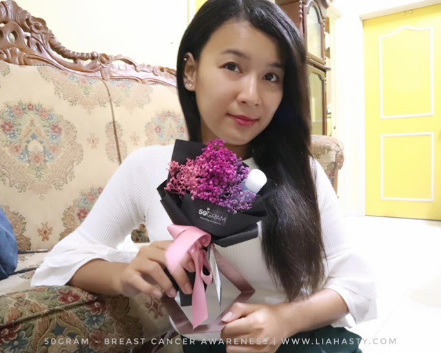 Hadiahkan Pink Pride Mini Bouquet Stand & Support Breast Cancer Awareness bersama 50 gram