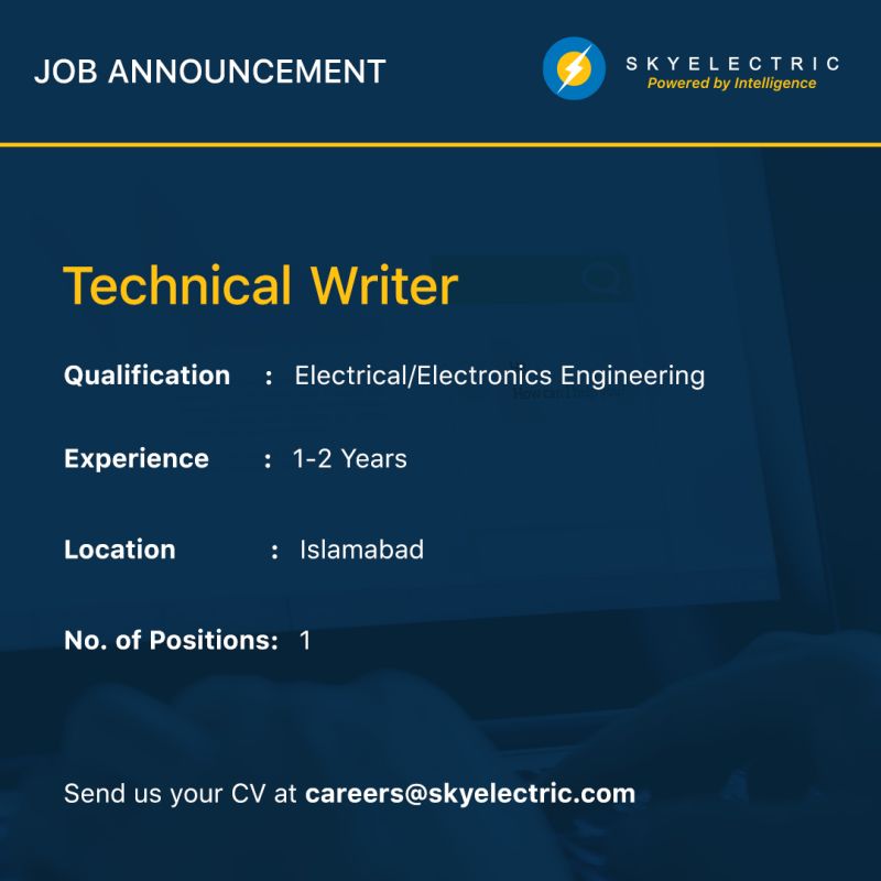 SkyElectric Jobs Announced for Technical Writer