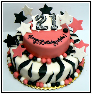 Zebra Birthday Cakes on Happy Birthday Balloons  21st Birthday Balloon And Cake For Girls