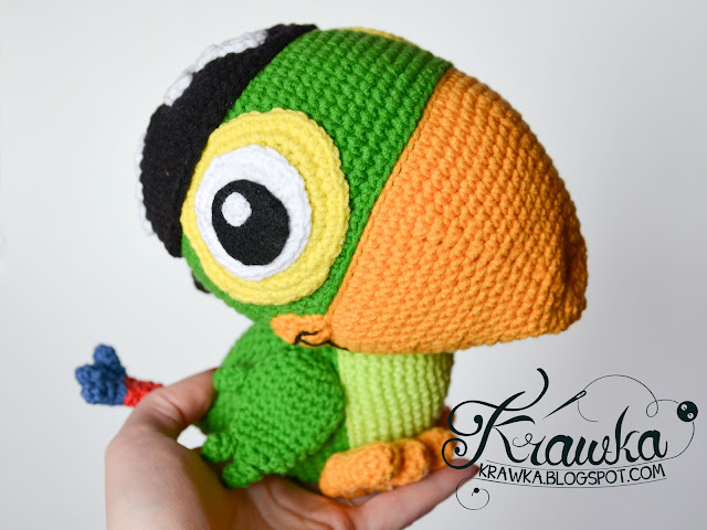 Krawka: Skully parrot from Jake and the Never Land Pirates, crochet pattern by Krawka