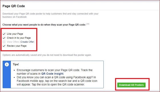 How to create qr code for Facebook page