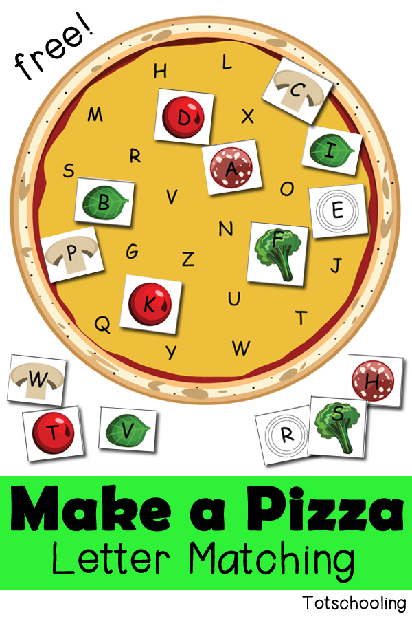 make a pizza letter matching activity totschooling toddler preschool kindergarten educational printables