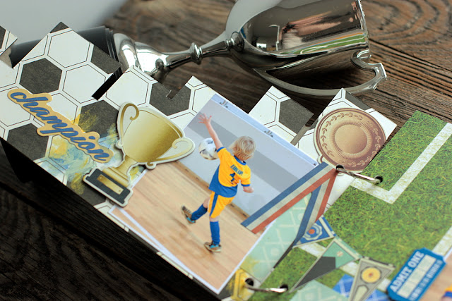 Football Mini Album Frame by Elena Olinevich using BoBunny Game On Collection