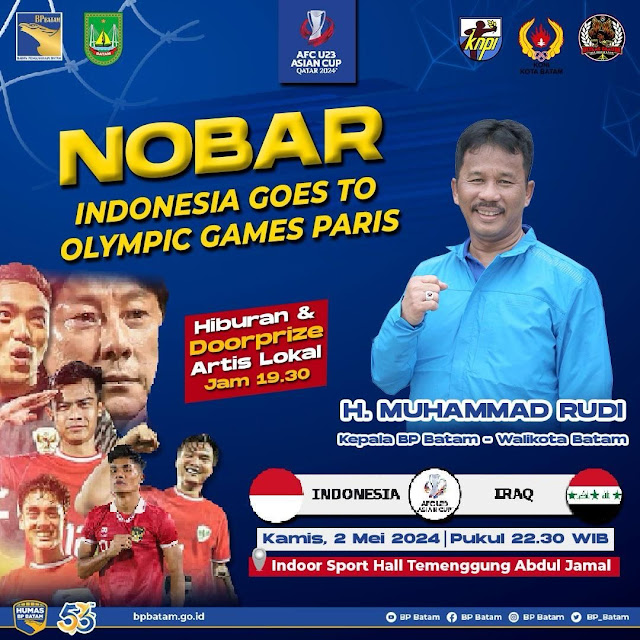 BP Batam dan Pemko Batam Siapkan Doorprize Meriahkan Nobar Timnas Indonesia U-23 vs Irak