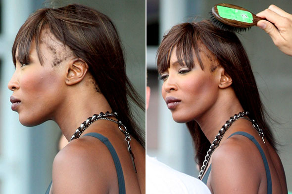 naomi campbell hairline. Supermodel Naomi Campbell.