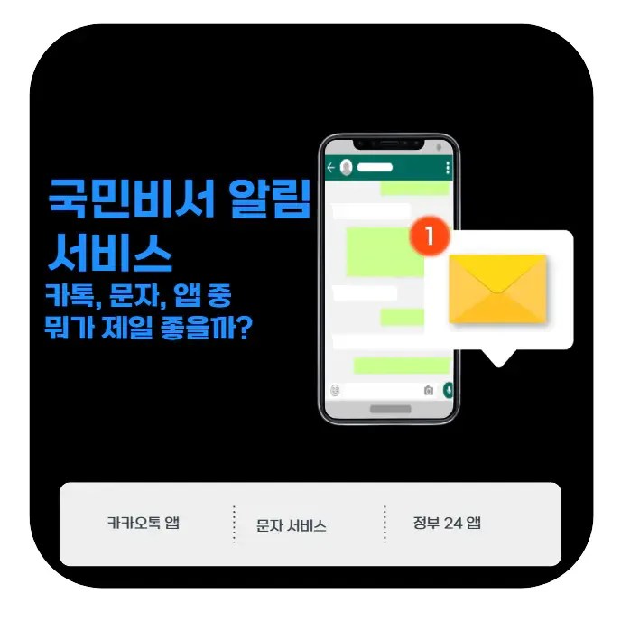 국민비서 알림서비스 | 카톡, 문자, 앱 중 뭐가 제일 좋을까? | 생활정보!