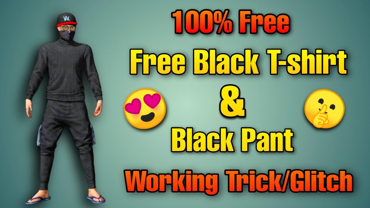 Free Fire Black T Shirt Pant Vip Glitch Pack Config Zip File Download