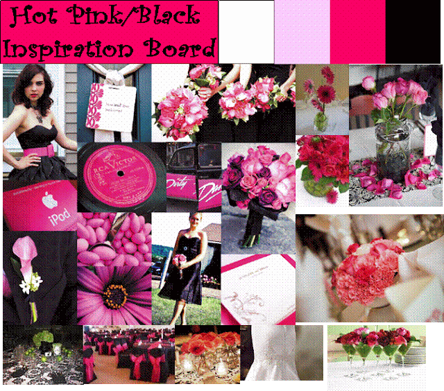 My cousin is getting married and she has selected hot pink and black for her