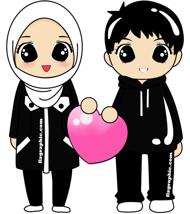 Fizgraphic Freebies Doodle Muslim Muslimah Couple 