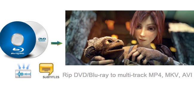 Rip DVD/Blu-ray to MP4, MKV, AVI with multi-track