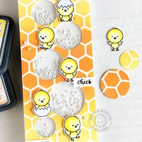 Sunny Studio Stamps: Chickie Baby Frilly Frame Dies Staggered Circle Dies Girlfriend Card by Candice Fisher