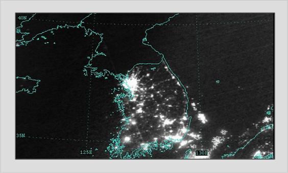 satellite photo of north korea at night. driven by North Korea#39;s