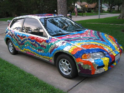 Twinkle Twinkle Little Art Car Front Side Covered in CD's