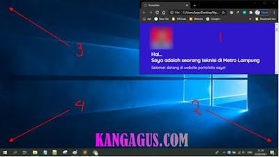 Gambar ilustrasi split screen layar windows 10 menjadi 4 bagian