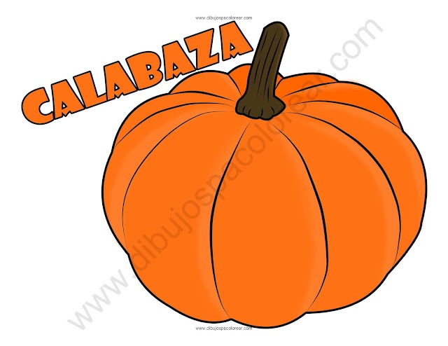 Calabaza dibujo a color y para colorear